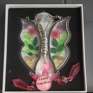 Gifts for Mom I Love You Mom Mother's Day Birthday Gift Butterfly Suncatcher